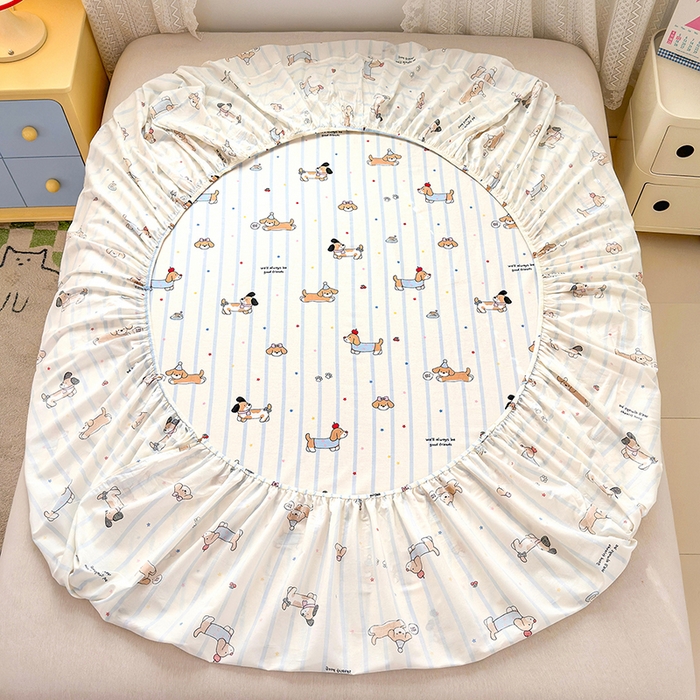 91家纺网 家纺一手货源 找家纺 拾物记 2026新款第一批12868A类全棉单品床笠系列（床笠宽度预留10厘米缩水尺寸, 90x200床笠高度15厘米，适合4-15厘米学生床垫使用，其他尺寸床笠高28cm 适合4-28厘米床垫使