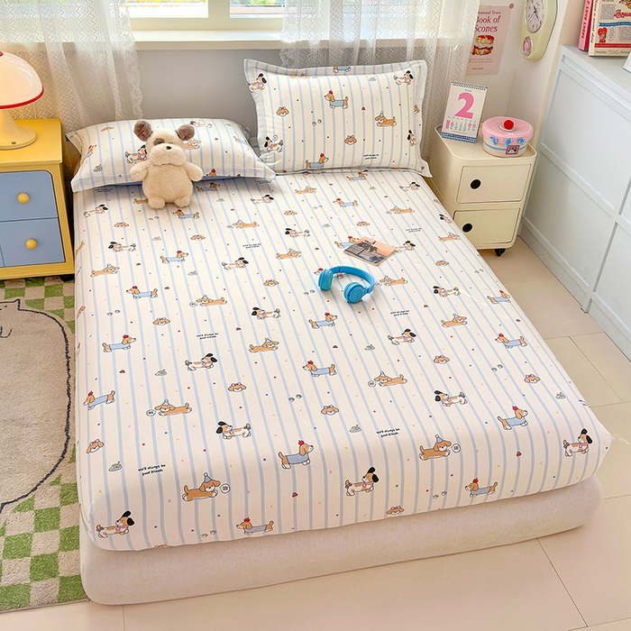 91家纺网 家纺一手货源 找家纺 拾物记 2026新款第一批12868A类全棉单品床笠系列（床笠宽度预留10厘米缩水尺寸, 90x200床笠高度15厘米，适合4-15厘米学生床垫使用，其他尺寸床笠高28cm 适合4-28厘米床垫使