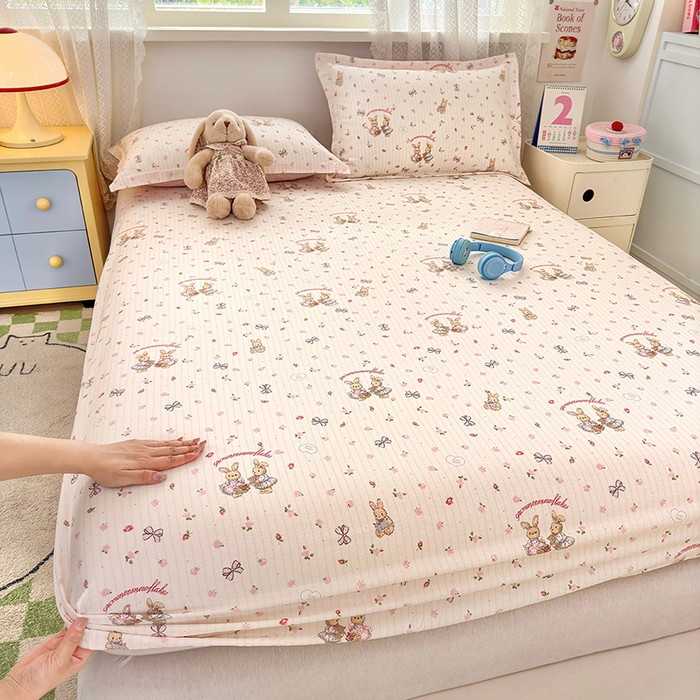 91家纺网 家纺一手货源 找家纺 拾物记 2026新款第一批12868A类全棉单品床笠系列（床笠宽度预留10厘米缩水尺寸, 90x200床笠高度15厘米，适合4-15厘米学生床垫使用，其他尺寸床笠高28cm 适合4-28厘米床垫使