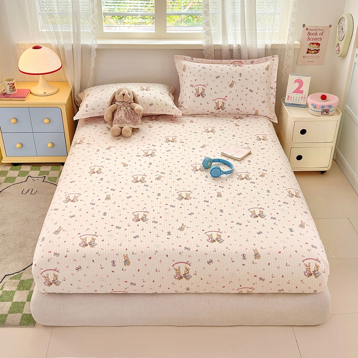 91家纺网 家纺一手货源 找家纺 拾物记 2026新款第一批12868A类全棉单品床笠系列（床笠宽度预留10厘米缩水尺寸, 90x200床笠高度15厘米，适合4-15厘米学生床垫使用，其他尺寸床笠高28cm 适合4-28厘米床垫使