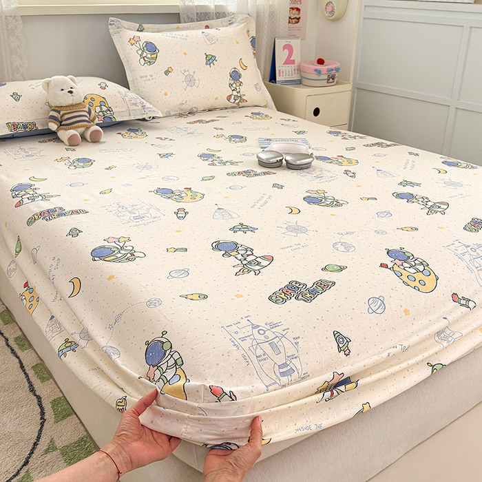 91家纺网 家纺一手货源 找家纺 拾物记 2026新款第一批12868A类全棉单品床笠系列（床笠宽度预留10厘米缩水尺寸, 90x200床笠高度15厘米，适合4-15厘米学生床垫使用，其他尺寸床笠高28cm 适合4-28厘米床垫使