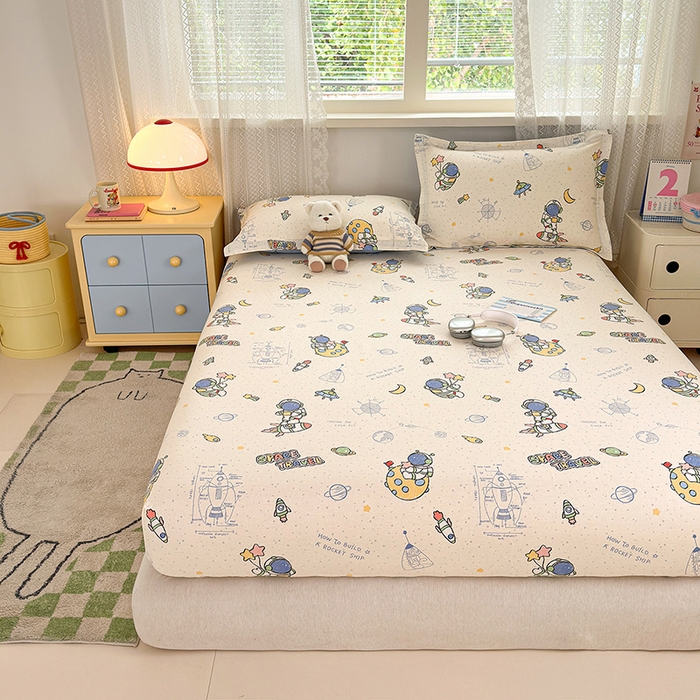 91家纺网 家纺一手货源 找家纺 拾物记 2026新款第一批12868A类全棉单品床笠系列（床笠宽度预留10厘米缩水尺寸, 90x200床笠高度15厘米，适合4-15厘米学生床垫使用，其他尺寸床笠高28cm 适合4-28厘米床垫使