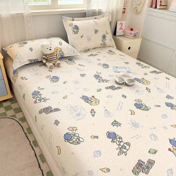 91家纺网 家纺一手货源 找家纺 拾物记 2026新款第一批12868A类全棉单品床笠系列（床笠宽度预留10厘米缩水尺寸, 90x200床笠高度15厘米，适合4-15厘米学生床垫使用，其他尺寸床笠高28cm 适合4-28厘米床垫使