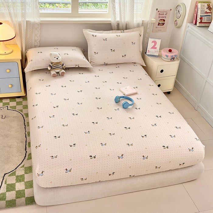 91家纺网 家纺一手货源 找家纺 拾物记 2026新款第一批12868A类全棉单品床笠系列（床笠宽度预留10厘米缩水尺寸, 90x200床笠高度15厘米，适合4-15厘米学生床垫使用，其他尺寸床笠高28cm 适合4-28厘米床垫使