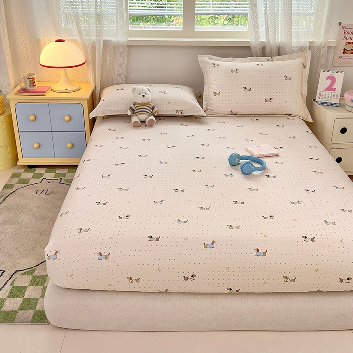 91家纺网 家纺一手货源 找家纺 拾物记 2026新款第一批12868A类全棉单品床笠系列（床笠宽度预留10厘米缩水尺寸, 90x200床笠高度15厘米，适合4-15厘米学生床垫使用，其他尺寸床笠高28cm 适合4-28厘米床垫使