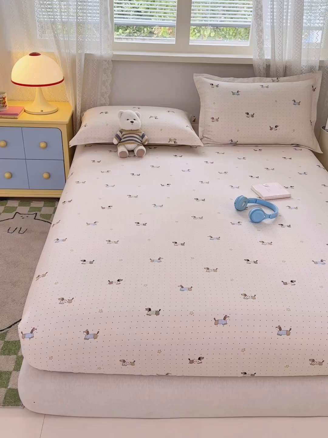 91家纺网 家纺一手货源 找家纺 拾物记 2026新款第一批12868A类全棉单品床笠系列（床笠宽度预留10厘米缩水尺寸, 90x200床笠高度15厘米，适合4-15厘米学生床垫使用，其他尺寸床笠高28cm 适合4-28厘米床垫使