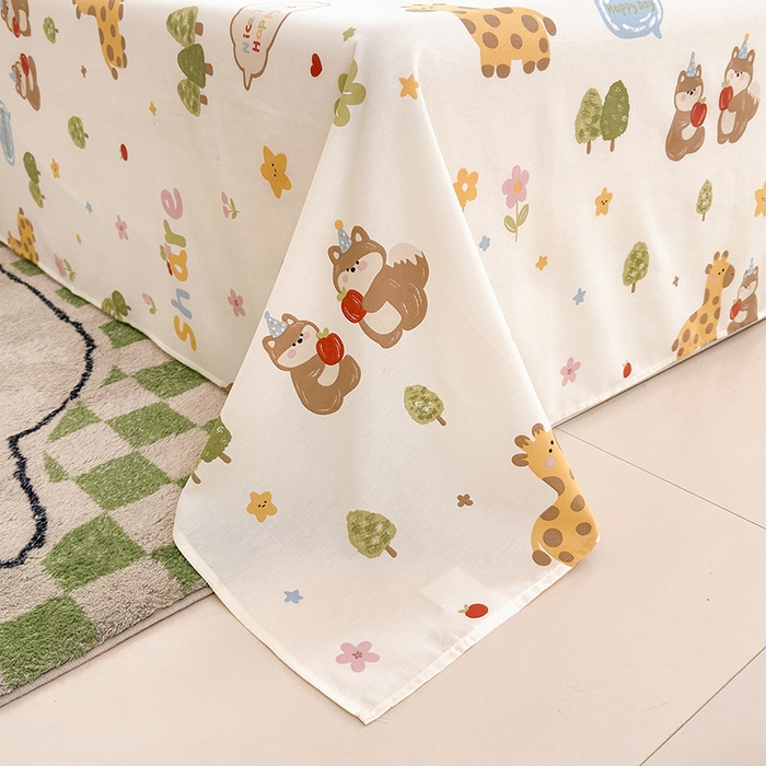 91家纺网 家纺一手货源 找家纺 拾物记 2026新款第一批12868A类全棉单品床单系列 森林伙伴