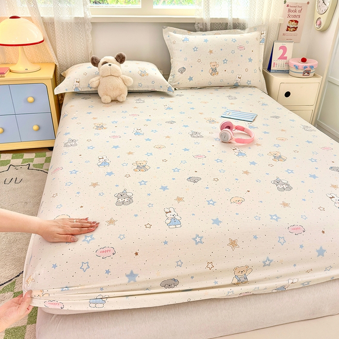 91家纺网 家纺一手货源 找家纺 拾物记 2026新款第一批12868A类全棉单品床笠系列（床笠宽度预留10厘米缩水尺寸, 90x200床笠高度15厘米，适合4-15厘米学生床垫使用，其他尺寸床笠高28cm 适合4-28厘米床垫使