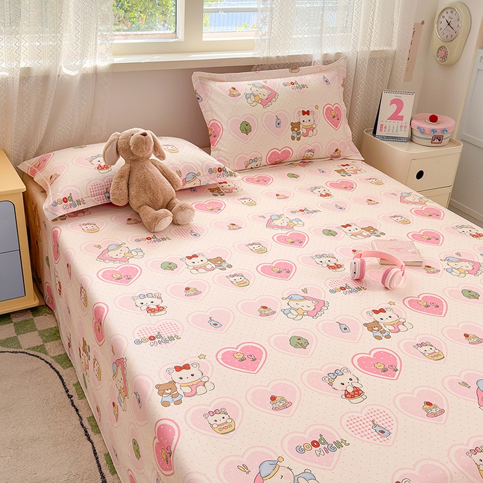 91家纺网 家纺一手货源 找家纺 拾物记 2026新款第一批12868A类新疆全棉单品床单系列 爱心喵