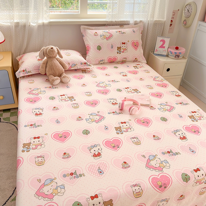 91家纺网 家纺一手货源 找家纺 拾物记 2026新款第一批12868A类新疆全棉单品床单系列 爱心喵