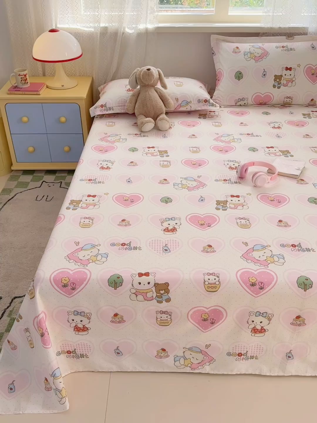 91家纺网 家纺一手货源 找家纺 拾物记 2026新款第一批12868A类新疆全棉单品床单系列 爱心喵