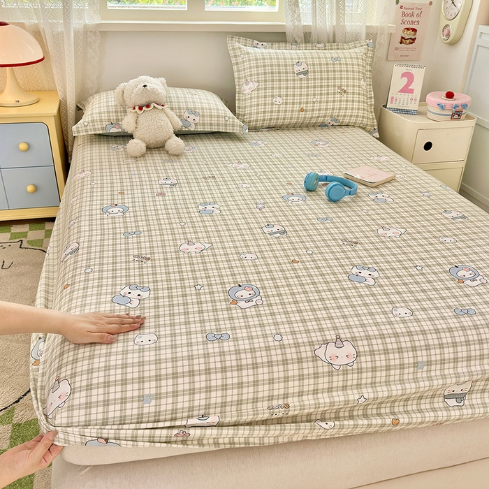 91家纺网 家纺一手货源 找家纺 拾物记 2026新款第一批12868A类全棉单品床笠系列（床笠宽度预留10厘米缩水尺寸, 90x200床笠高度15厘米，适合4-15厘米学生床垫使用，其他尺寸床笠高28cm 适合4-28厘米床垫使