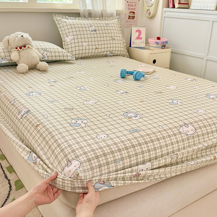 91家纺网 家纺一手货源 找家纺 拾物记 2026新款第一批12868A类全棉单品床笠系列（床笠宽度预留10厘米缩水尺寸, 90x200床笠高度15厘米，适合4-15厘米学生床垫使用，其他尺寸床笠高28cm 适合4-28厘米床垫使