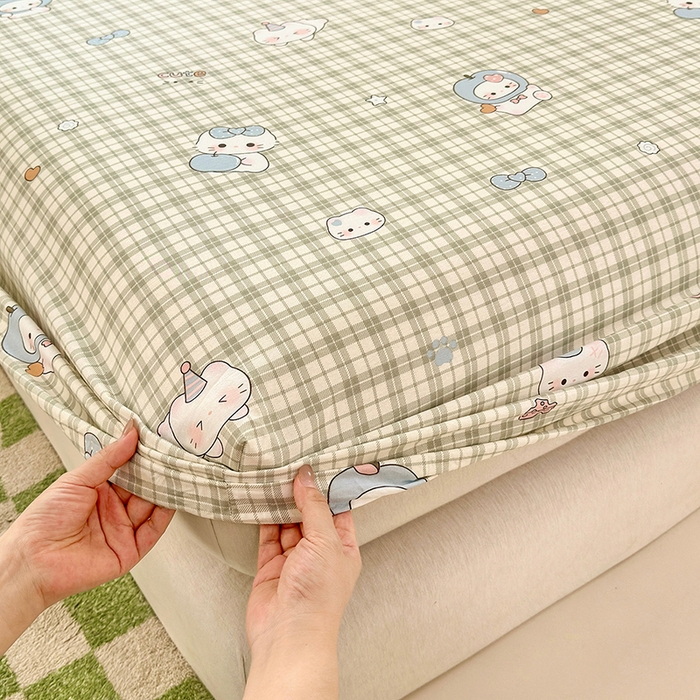 91家纺网 家纺一手货源 找家纺 拾物记 2026新款第一批12868A类全棉单品床笠系列（床笠宽度预留10厘米缩水尺寸, 90x200床笠高度15厘米，适合4-15厘米学生床垫使用，其他尺寸床笠高28cm 适合4-28厘米床垫使