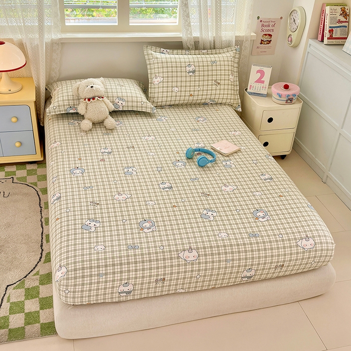 91家纺网 家纺一手货源 找家纺 拾物记 2026新款第一批12868A类全棉单品床笠系列（床笠宽度预留10厘米缩水尺寸, 90x200床笠高度15厘米，适合4-15厘米学生床垫使用，其他尺寸床笠高28cm 适合4-28厘米床垫使