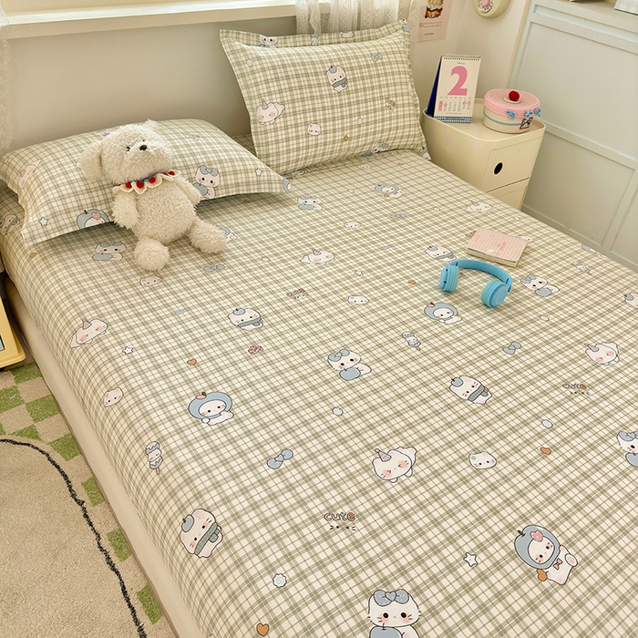 91家纺网 家纺一手货源 找家纺 拾物记 2026新款第一批12868A类全棉单品床笠系列（床笠宽度预留10厘米缩水尺寸, 90x200床笠高度15厘米，适合4-15厘米学生床垫使用，其他尺寸床笠高28cm 适合4-28厘米床垫使