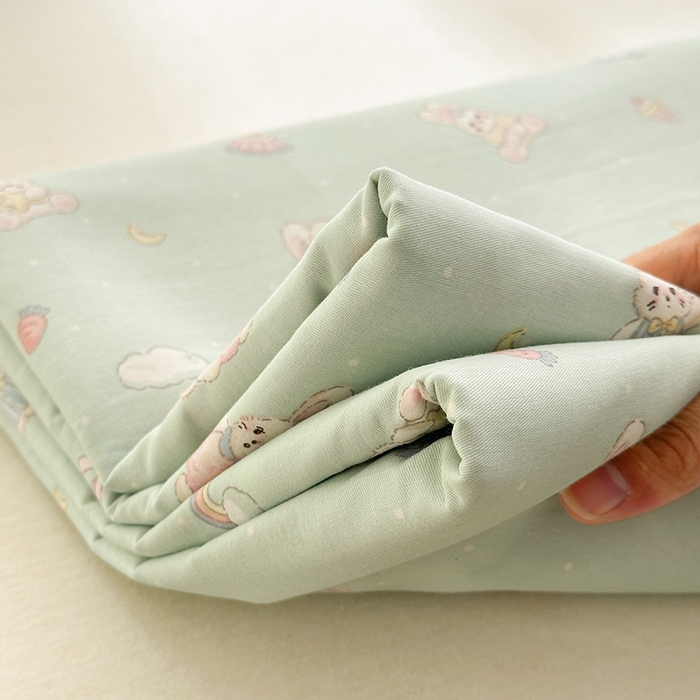 91家纺网 家纺一手货源 找家纺 拾物记 2026新款第一批12868A类新疆全棉单品床单系列 彩虹兔