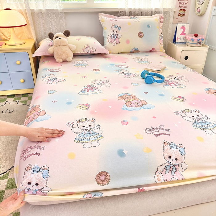 91家纺网 家纺一手货源 找家纺 拾物记 2026新款第一批12868A类全棉单品床笠系列（床笠宽度预留10厘米缩水尺寸, 90x200床笠高度15厘米，适合4-15厘米学生床垫使用，其他尺寸床笠高28cm 适合4-28厘米床垫使