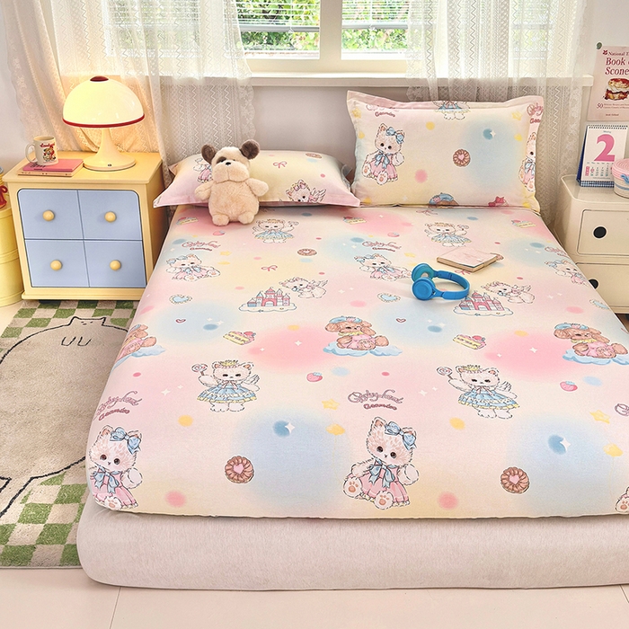 91家纺网 家纺一手货源 找家纺 拾物记 2026新款第一批12868A类全棉单品床笠系列（床笠宽度预留10厘米缩水尺寸, 90x200床笠高度15厘米，适合4-15厘米学生床垫使用，其他尺寸床笠高28cm 适合4-28厘米床垫使