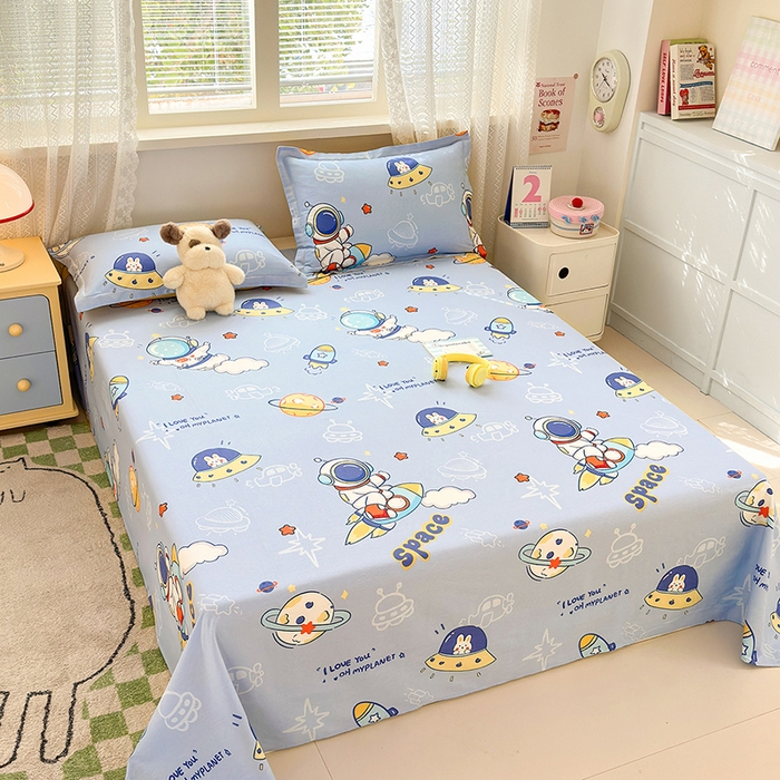 91家纺网 家纺一手货源 找家纺 拾物记 2026新款第一批12868A类新疆全棉单品床单系列 乘风宇宙