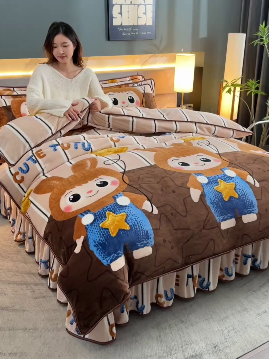 91家纺网 家纺一手货源 找家纺 （总）缘莉娜家纺 2025高克重8斤牛奶绒四件套金貂绒法莱绒加厚保暖直播电商爆款