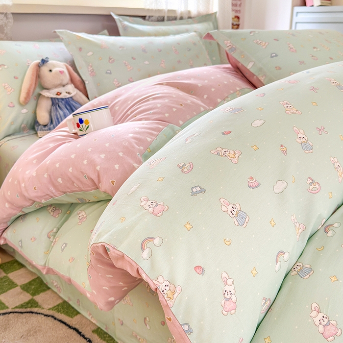 91家纺网 家纺一手货源 找家纺 （总）拾物记 2026新款第一批12868A类全棉单品被套系列（预留7-9厘米的缩水尺寸，加厚金属双拉链头、暗线四面锁边，四角全棉绑带）