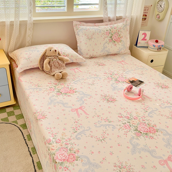 91家纺网 家纺一手货源 找家纺 拾物记 2026新款第一批12868A类新疆全棉单品床单系列 花漫歌