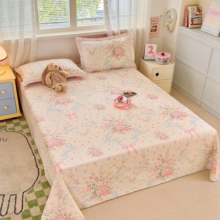 91家纺网 家纺一手货源 找家纺 拾物记 2026新款第一批12868A类新疆全棉单品床单系列 花漫歌