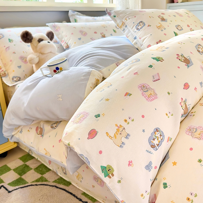 91家纺网 家纺一手货源 找家纺 （总）拾物记 2026新款第一批12868A类全棉单品被套系列（预留7-9厘米的缩水尺寸，加厚金属双拉链头、暗线四面锁边，四角全棉绑带）