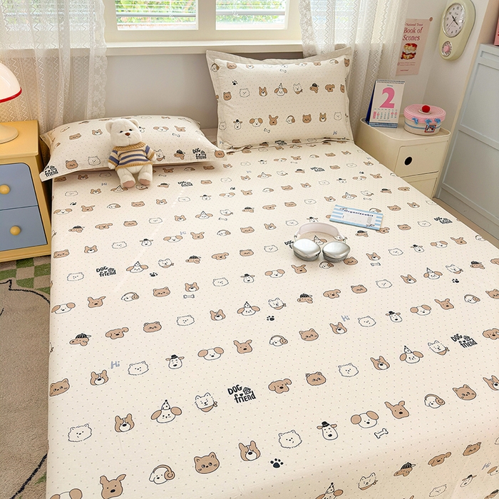 91家纺网 家纺一手货源 找家纺 拾物记 2026新款第一批12868A类新疆全棉单品床单系列 简笔小汪