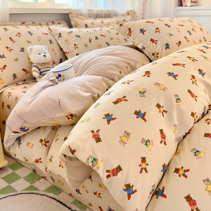 91家纺网 家纺一手货源 找家纺 拾物记 2026新款第一批12868A类新疆全棉单品被套系列（预留7-9厘米的缩水尺寸，加厚金属双拉链头、暗线四面锁边，四角全棉绑带） 开心派对