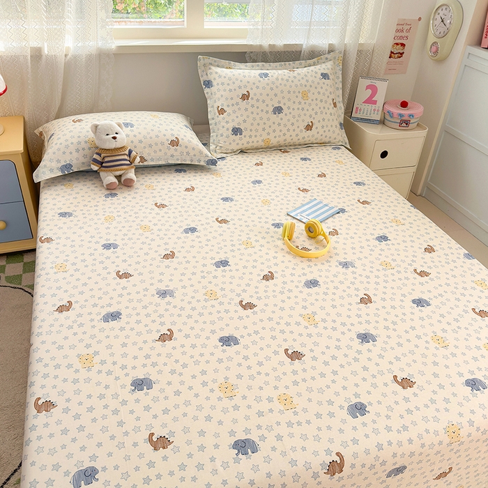 91家纺网 家纺一手货源 找家纺 拾物记 2026新款第一批12868A类新疆全棉单品床单系列 蓝星动物园