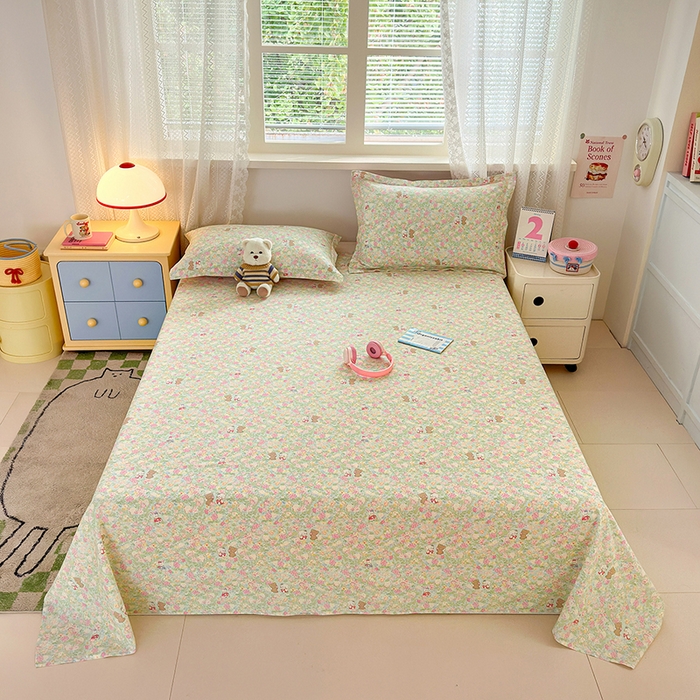 91家纺网 家纺一手货源 找家纺 拾物记 2026新款第一批12868A类新疆全棉单品床单系列 美梦花园