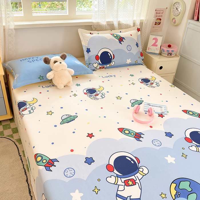 91家纺网 家纺一手货源 找家纺 拾物记 2026新款第一批12868A类新疆全棉单品床单系列 太空卫士