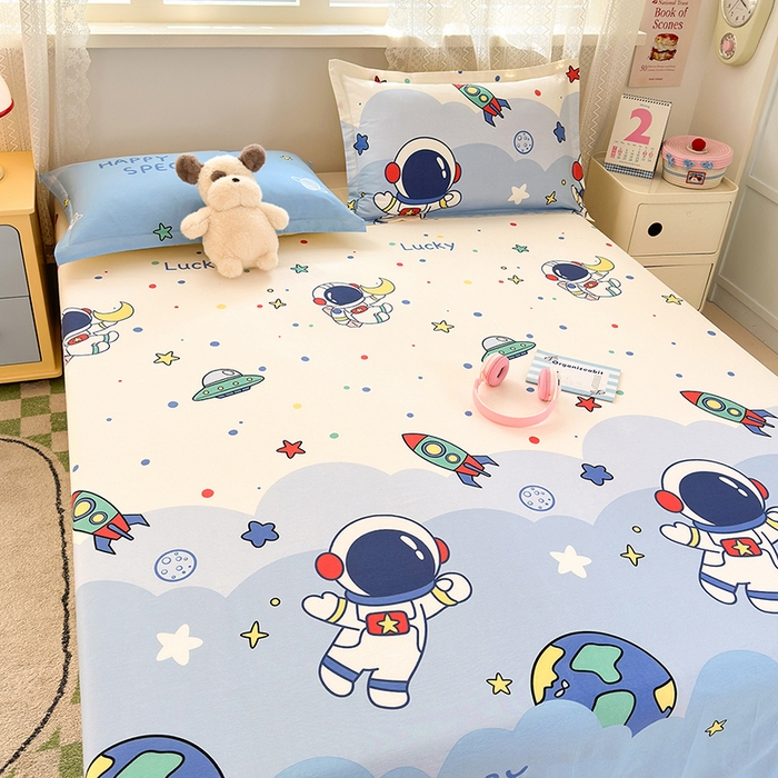 91家纺网 家纺一手货源 找家纺 拾物记 2026新款第一批12868A类新疆全棉单品床单系列 太空卫士