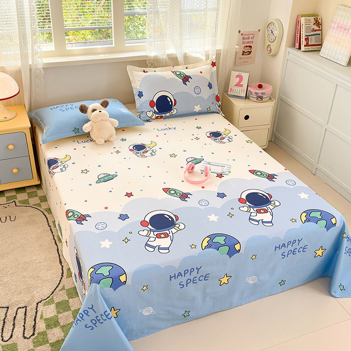 91家纺网 家纺一手货源 找家纺 拾物记 2026新款第一批12868A类新疆全棉单品床单系列 太空卫士