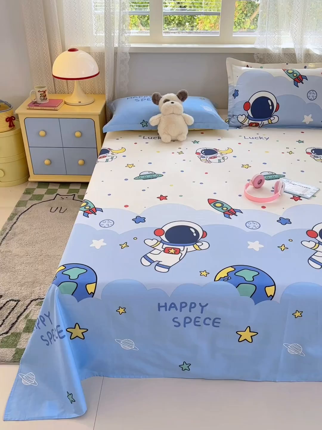 91家纺网 家纺一手货源 找家纺 拾物记 2026新款第一批12868A类新疆全棉单品床单系列 太空卫士