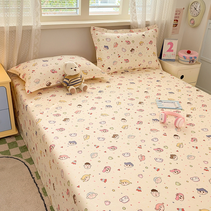 91家纺网 家纺一手货源 找家纺 拾物记 2026新款第一批12868A类新疆全棉单品床单系列 糖果幼儿园