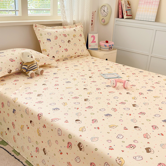 91家纺网 家纺一手货源 找家纺 拾物记 2026新款第一批12868A类新疆全棉单品床单系列 糖果幼儿园