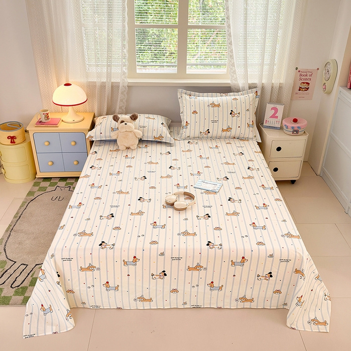 91家纺网 家纺一手货源 找家纺 拾物记 2026新款第一批12868A类新疆全棉单品床单系列 糖纸童年