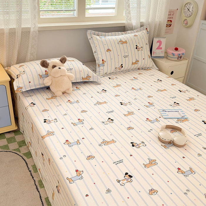 91家纺网 家纺一手货源 找家纺 拾物记 2026新款第一批12868A类新疆全棉单品床单系列 糖纸童年