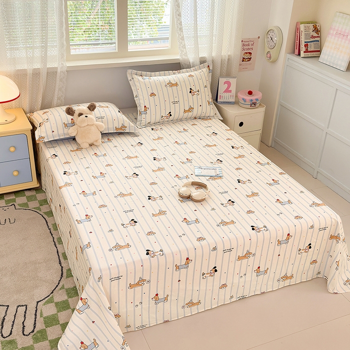 91家纺网 家纺一手货源 找家纺 拾物记 2026新款第一批12868A类新疆全棉单品床单系列 糖纸童年