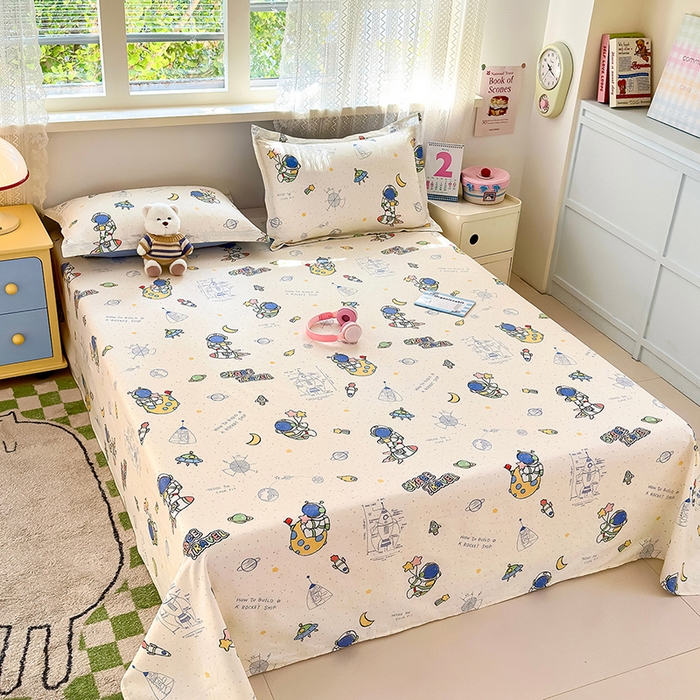 91家纺网 家纺一手货源 找家纺 拾物记 2026新款第一批12868A类新疆全棉单品床单系列 星际仔仔