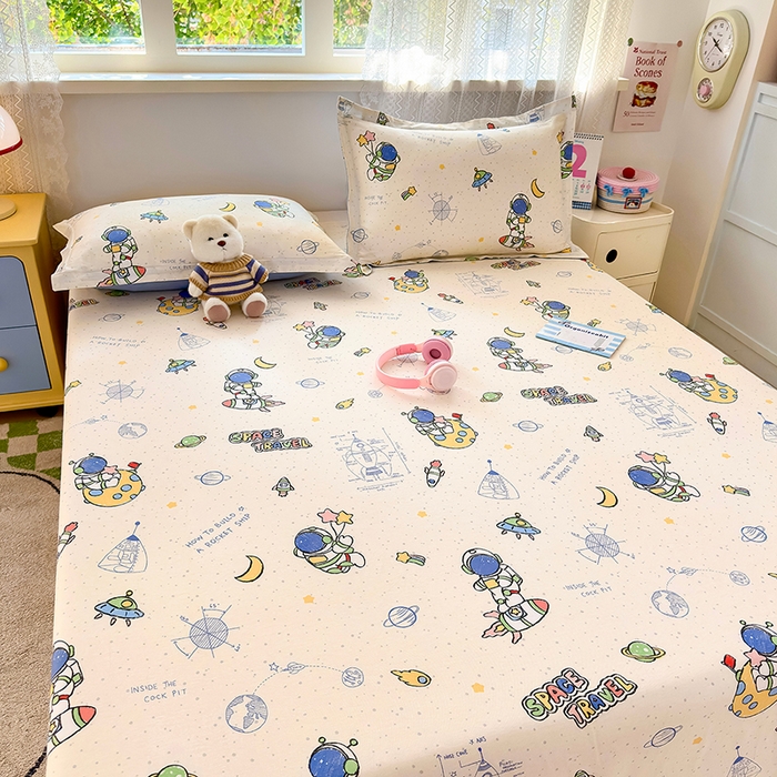 91家纺网 家纺一手货源 找家纺 拾物记 2026新款第一批12868A类新疆全棉单品床单系列 星际仔仔