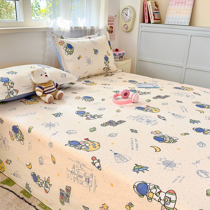 91家纺网 家纺一手货源 找家纺 拾物记 2026新款第一批12868A类新疆全棉单品床单系列 星际仔仔