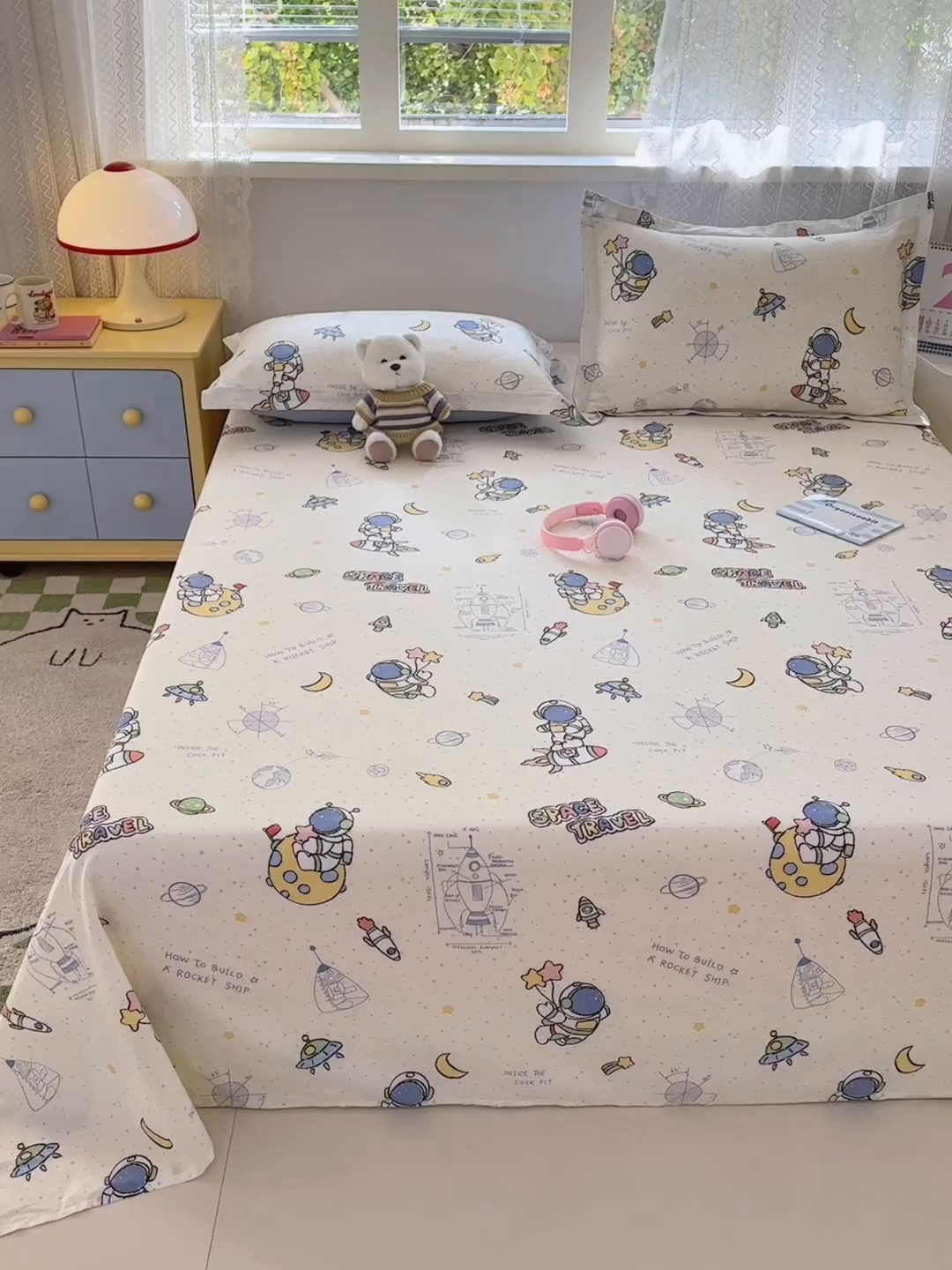 91家纺网 家纺一手货源 找家纺 拾物记 2026新款第一批12868A类新疆全棉单品床单系列 星际仔仔