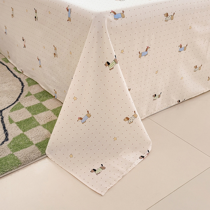 91家纺网 家纺一手货源 找家纺 拾物记 2026新款第一批12868A类新疆全棉单品床单系列 星星柯基