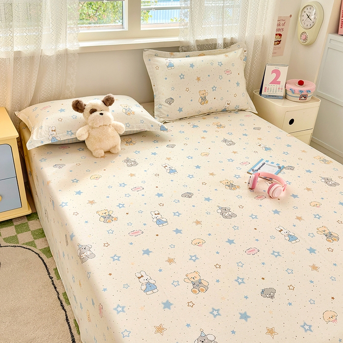 91家纺网 家纺一手货源 找家纺 拾物记 2026新款第一批12868A类新疆全棉单品床单系列 星星童话园