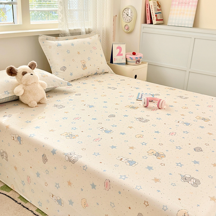 91家纺网 家纺一手货源 找家纺 拾物记 2026新款第一批12868A类新疆全棉单品床单系列 星星童话园