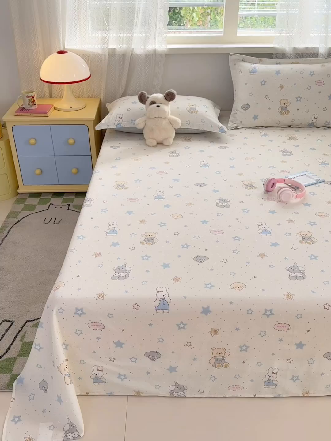 91家纺网 家纺一手货源 找家纺 拾物记 2026新款第一批12868A类新疆全棉单品床单系列 星星童话园